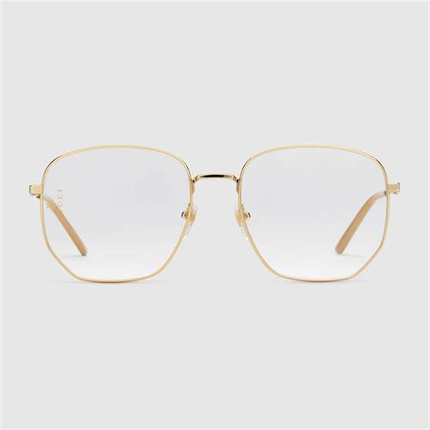 rectangular-frame metal glasses gucci|Gucci rectangle eyeglasses.